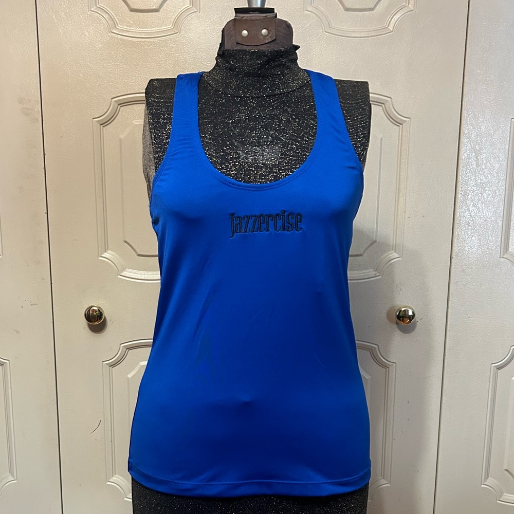 Jazzercise Athletic top, Blue, Size M.